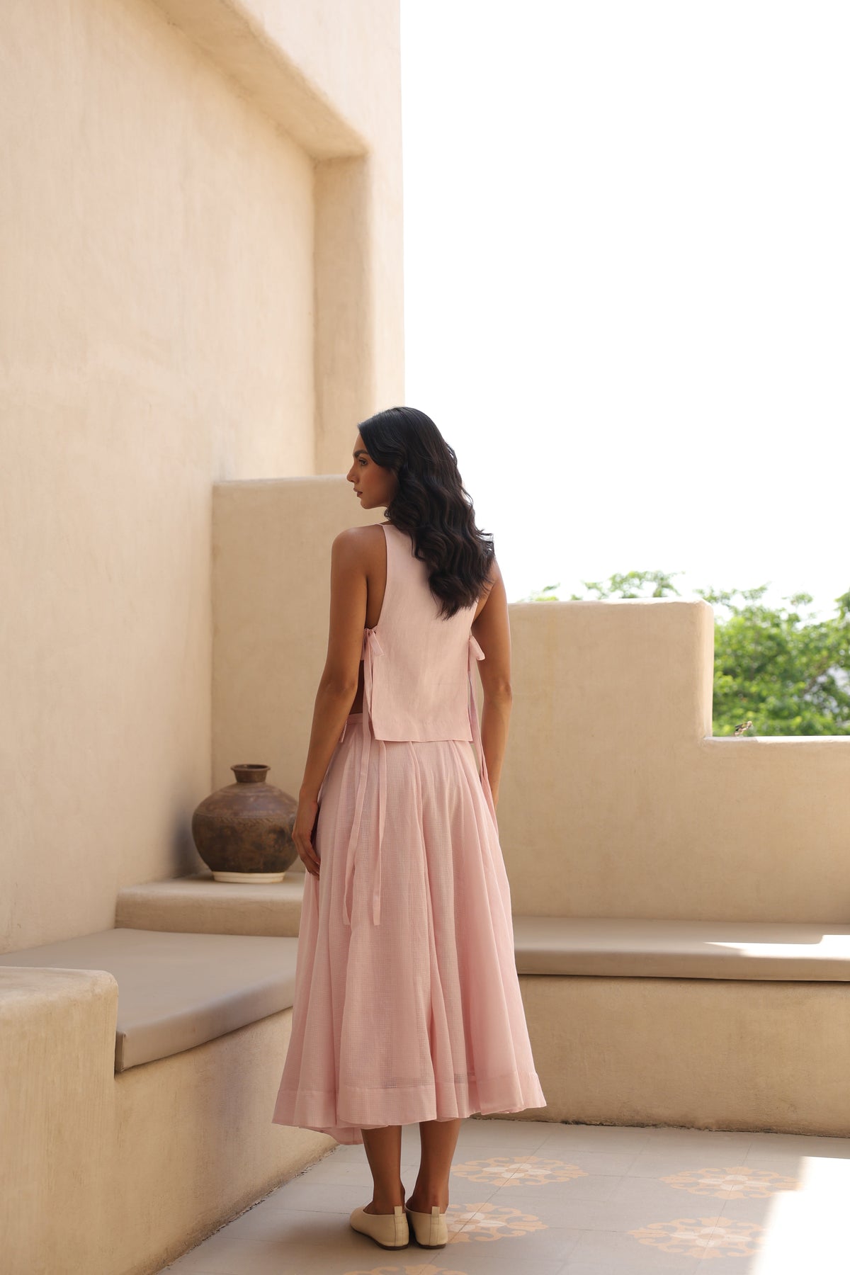 Bella Side Tie-Up Top with Skirt - ILMA