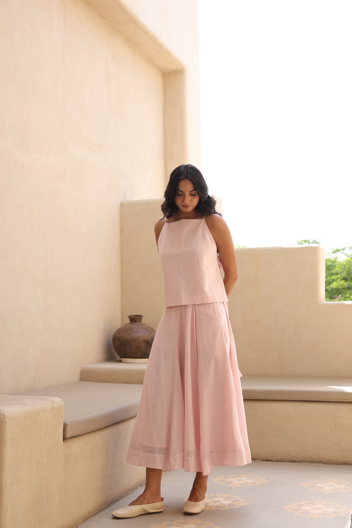 Bella Side Tie-Up Top with Skirt - ILMA