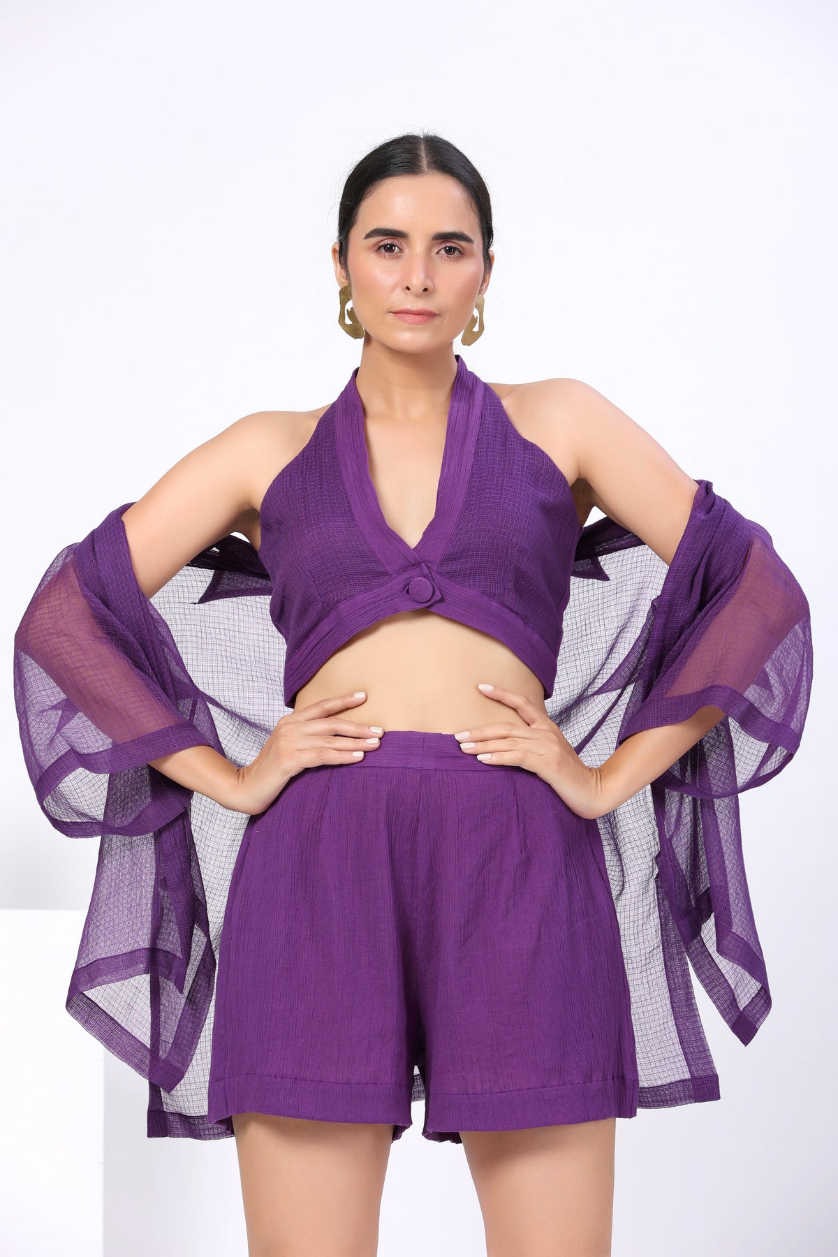 Co-ord Set with Doriya Cover Up Shirt - ILMA