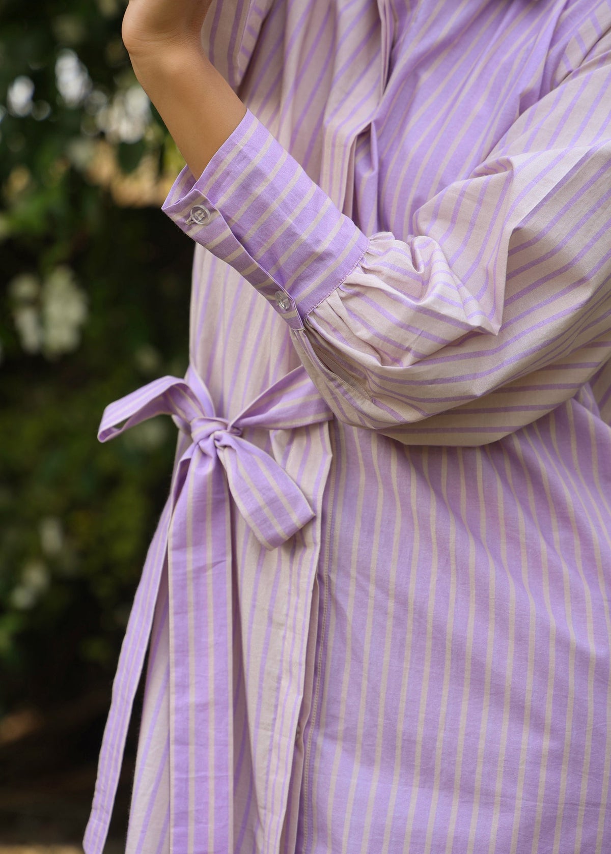 DAFFODIL Striped Co-ord Set with Side Tie-ups - ILMA