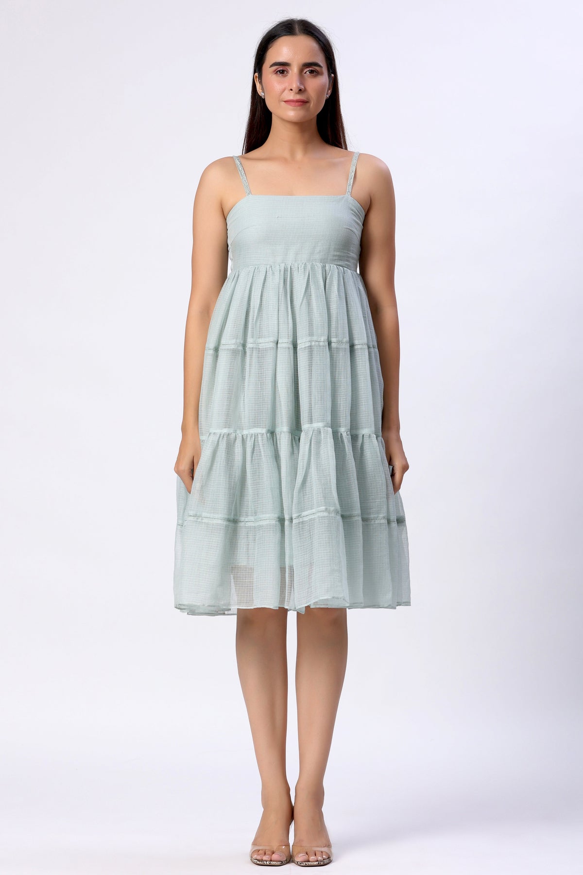 Horizontal Panelled Doriya Dress - ILMA