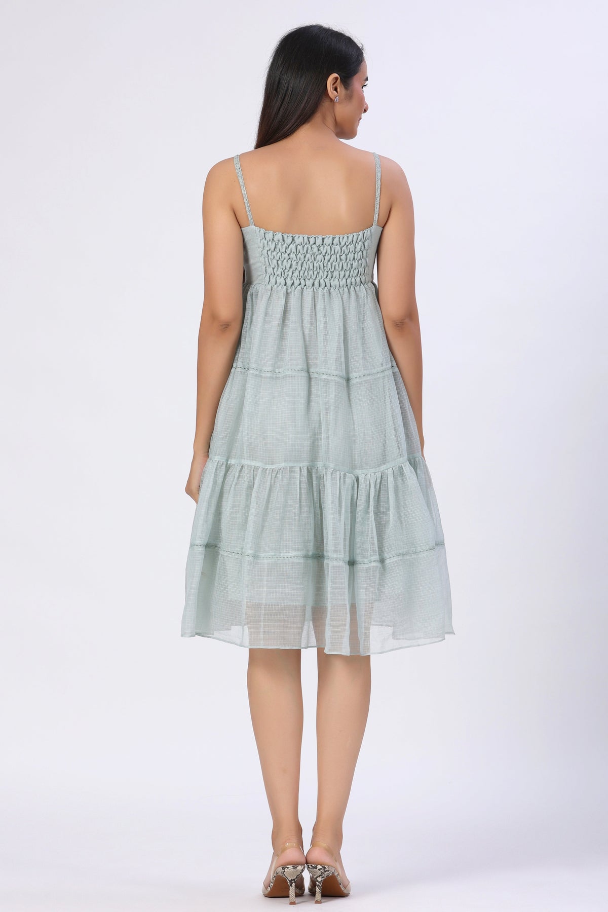 Horizontal Panelled Doriya Dress - ILMA