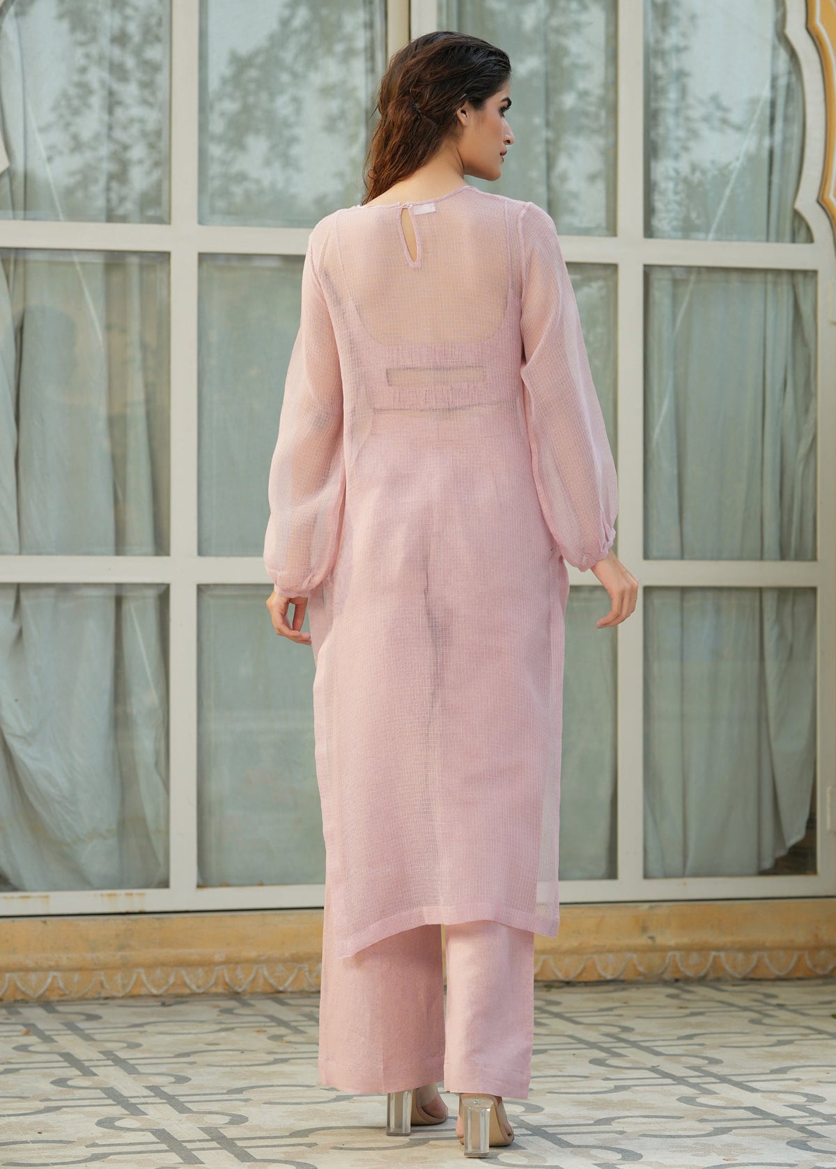 Linen 3 Piece Co-ord Set with Doriya Long Top - ILMA