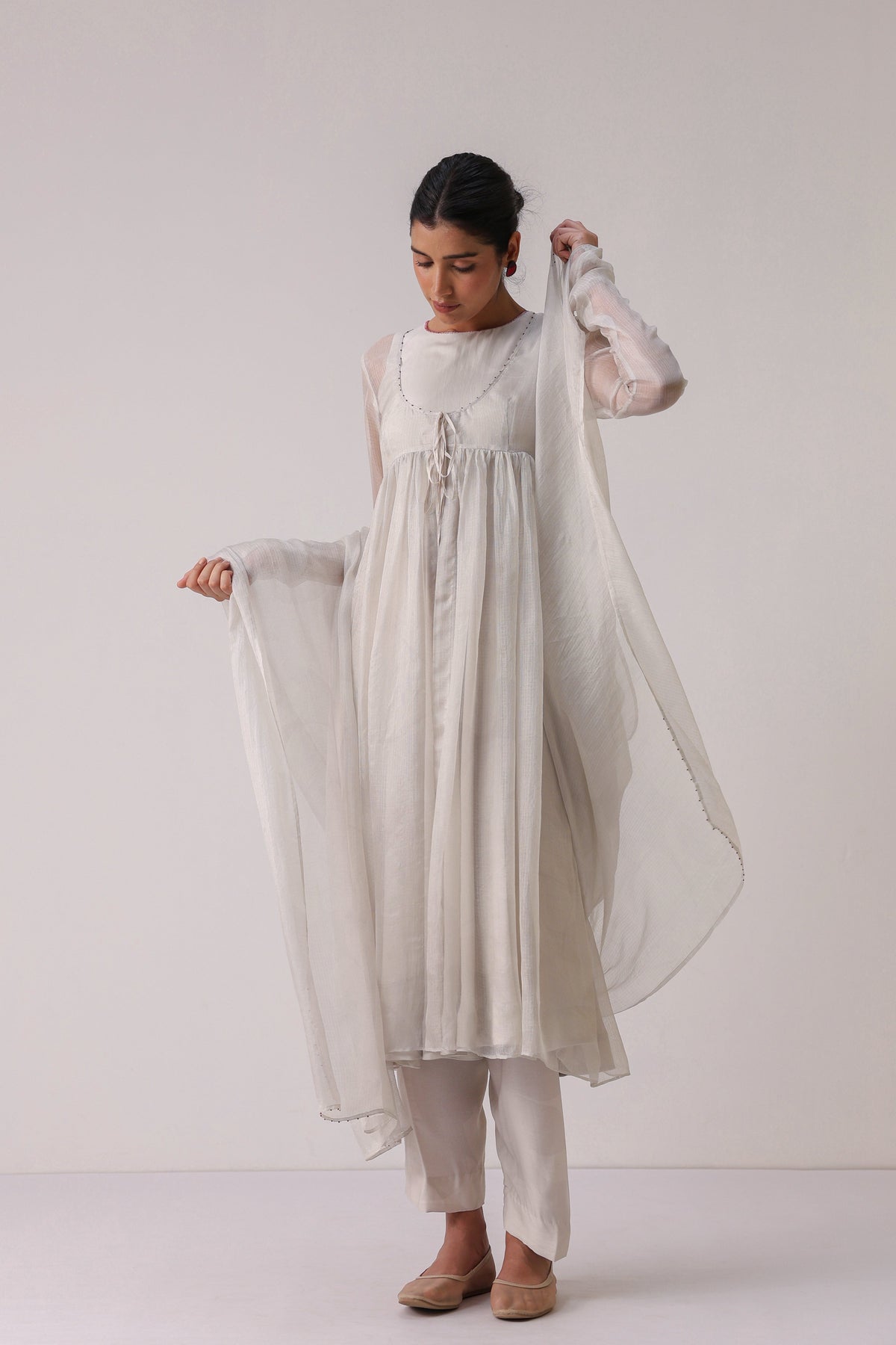 Petal Veil Anarkali Set - ILMA