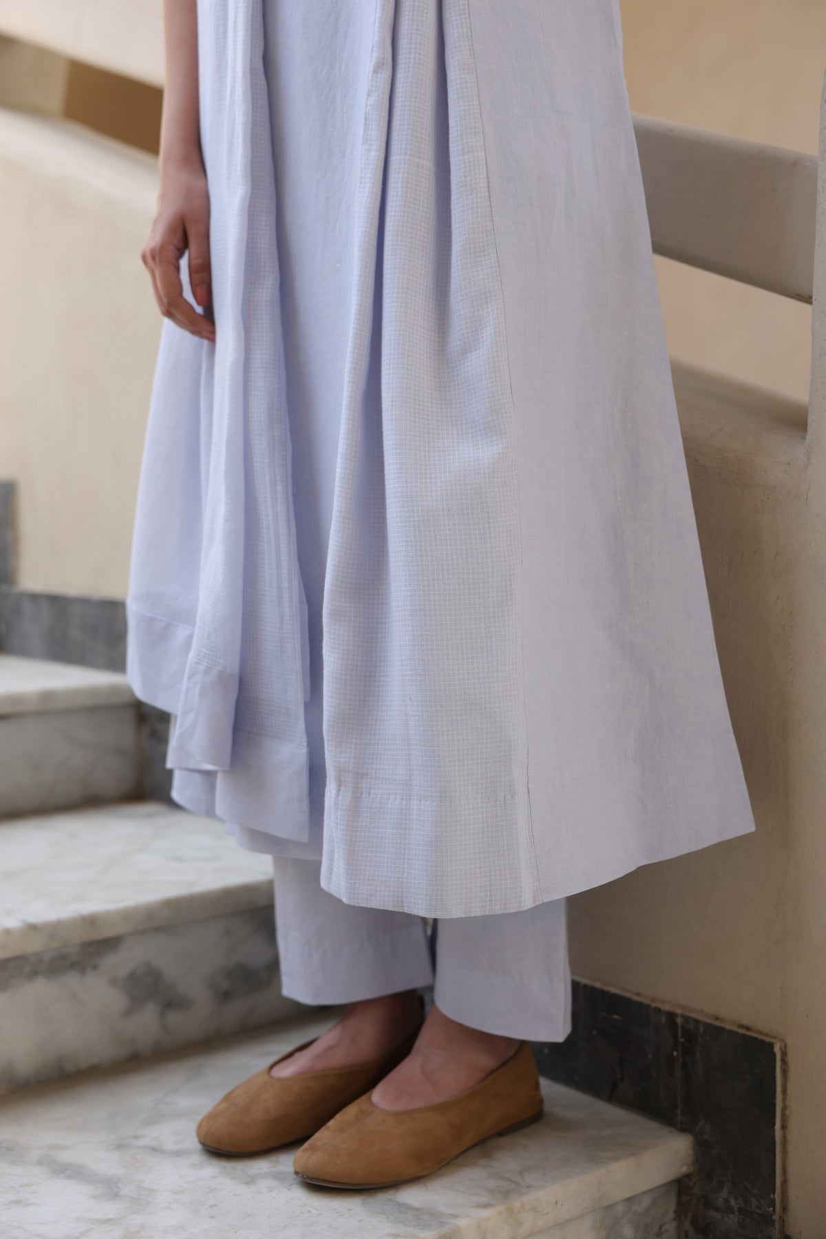 Rumi Linen Box Pleated Suit with Dupatta - ILMA