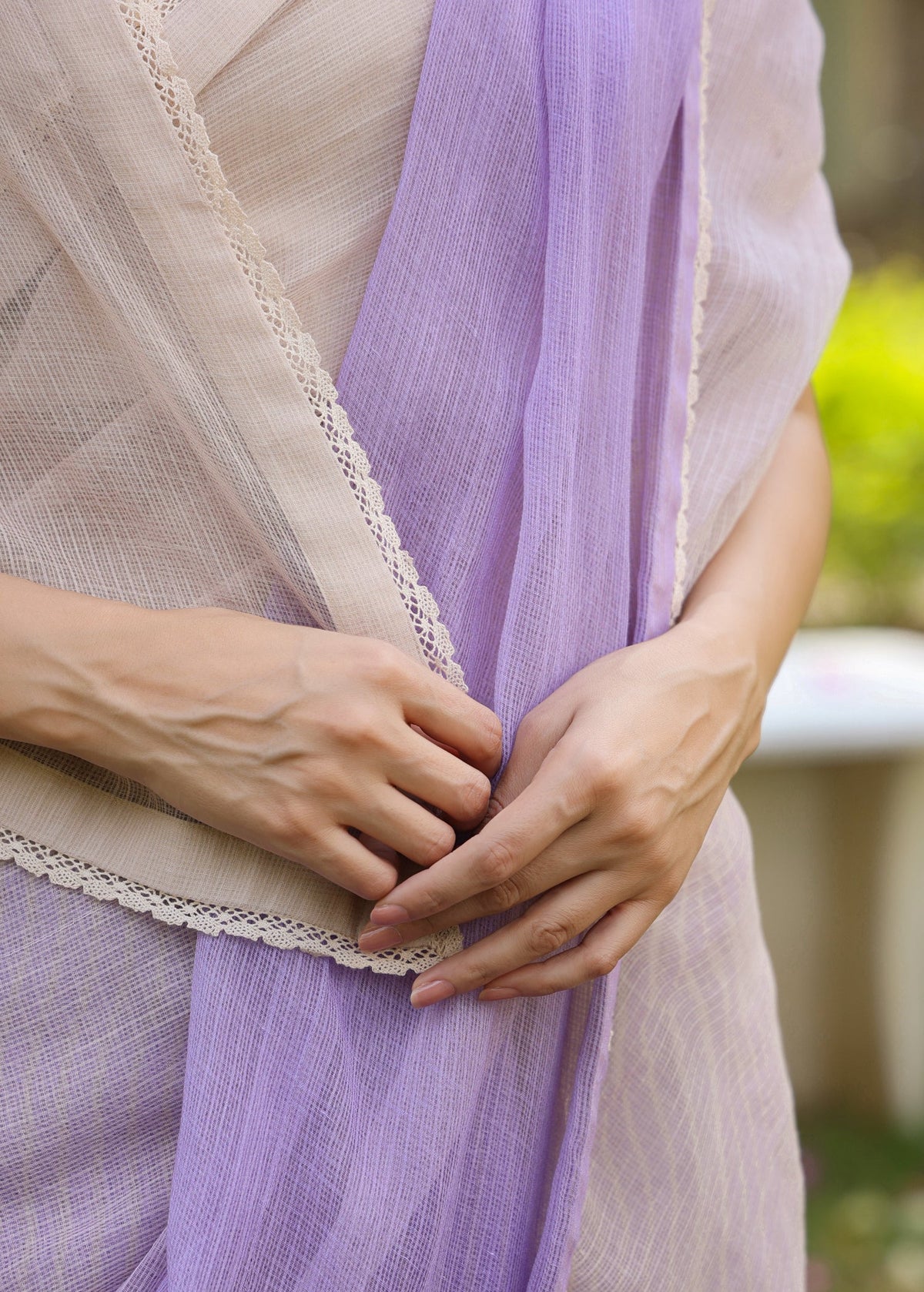 Shraddha Gurung in MARGUERITE Half Ombre & Half Sriped Saree - ILMA