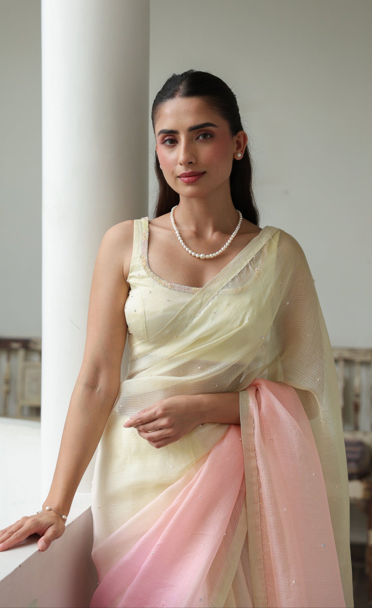 SUHANI Saree with Hand Embellished Blouse - ILMA