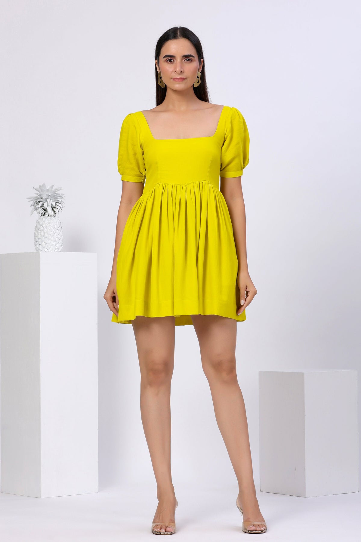 Sunnyysideup in Square Neckline Jumper Dress - ILMA
