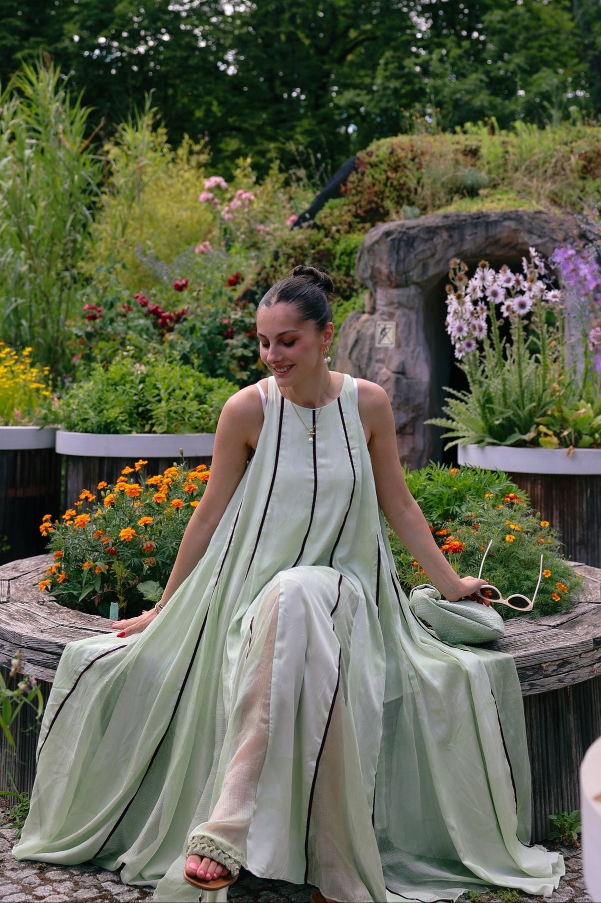 Tamara Pai in Morning Blush Panelled Dress - ILMA