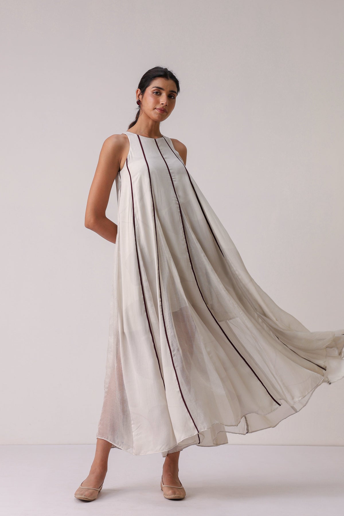 Tamara Pai in Morning Blush Panelled Dress - ILMA