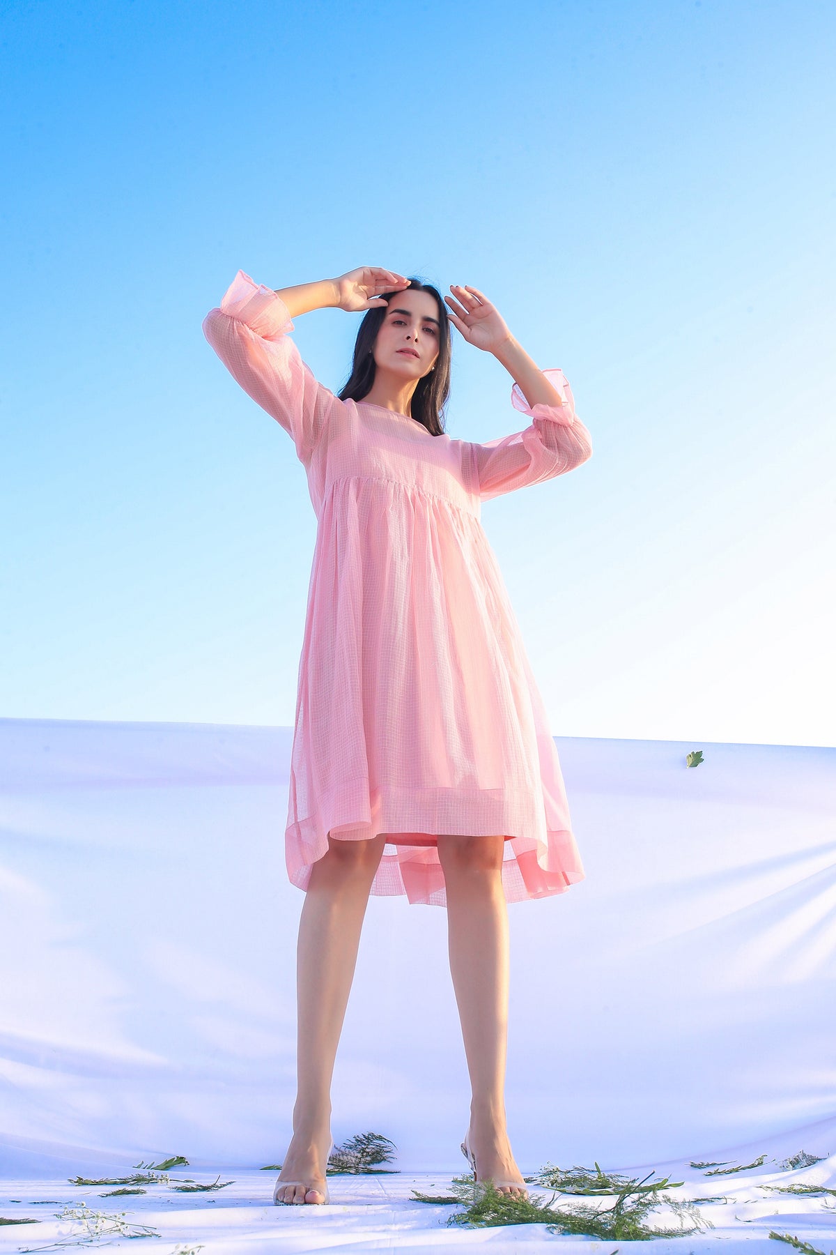 Urmi Daga in Doria Dress with Poet Sleeves - ILMA