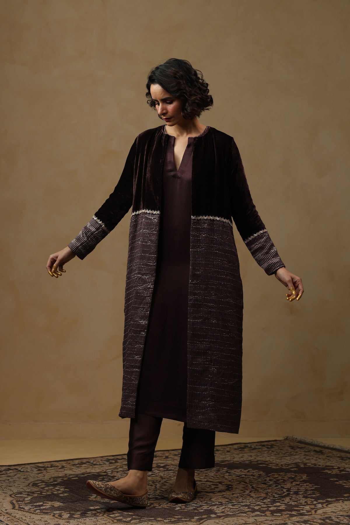 ZEENAT Kurta Set with Coat - ILMA