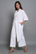Aiana Jain in White Long Shirt Set - ILMA