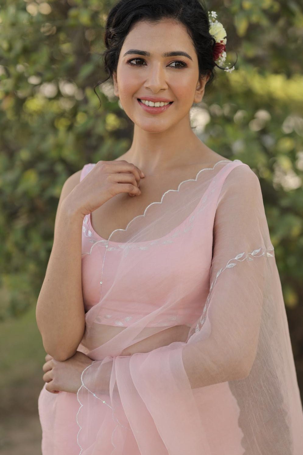 Aneet Padda in Striped Hand Embellished Saree in Saiyaara - ILMA