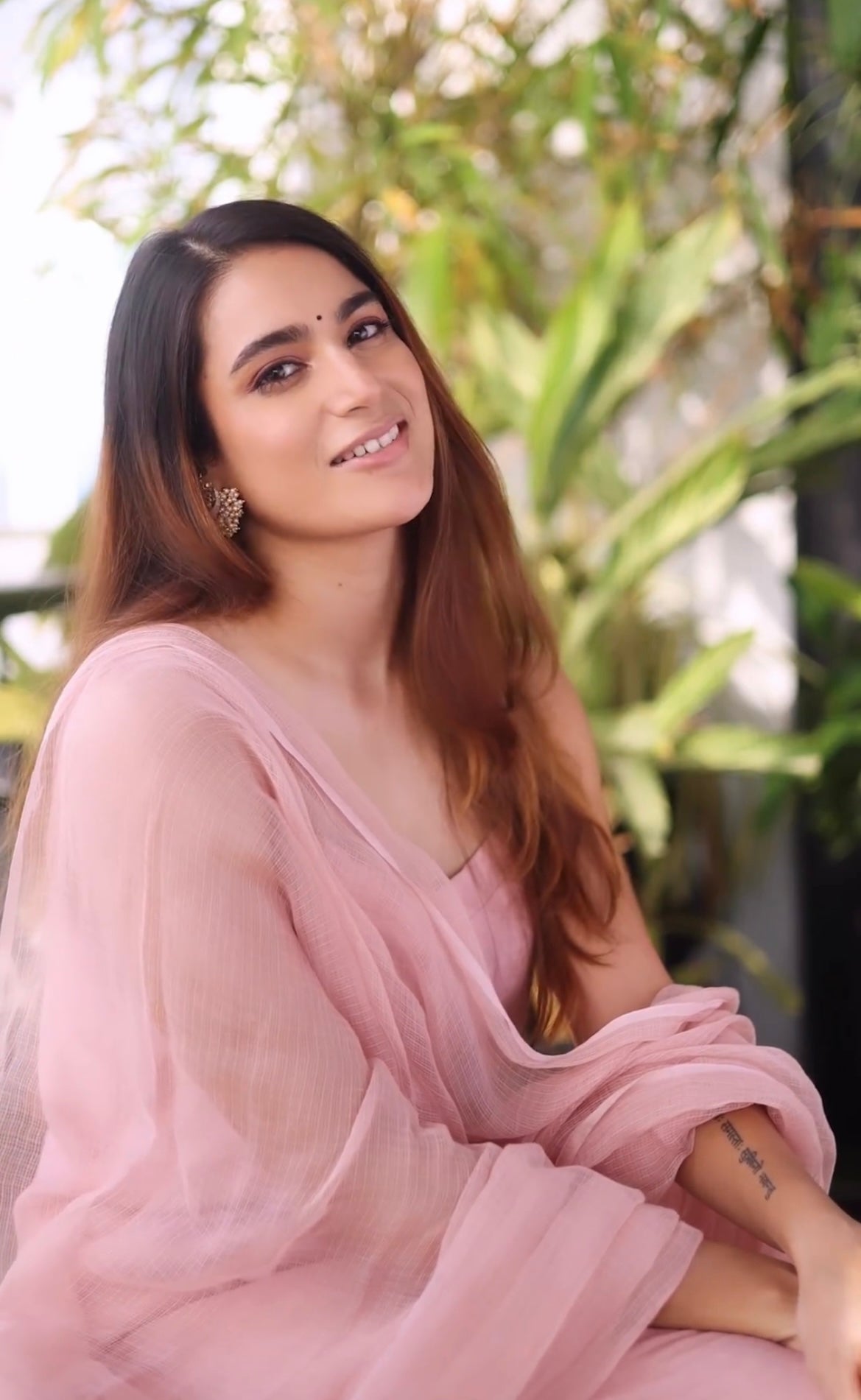 Arushi Chawla in Linen Spaghetti Suit Set - ILMA