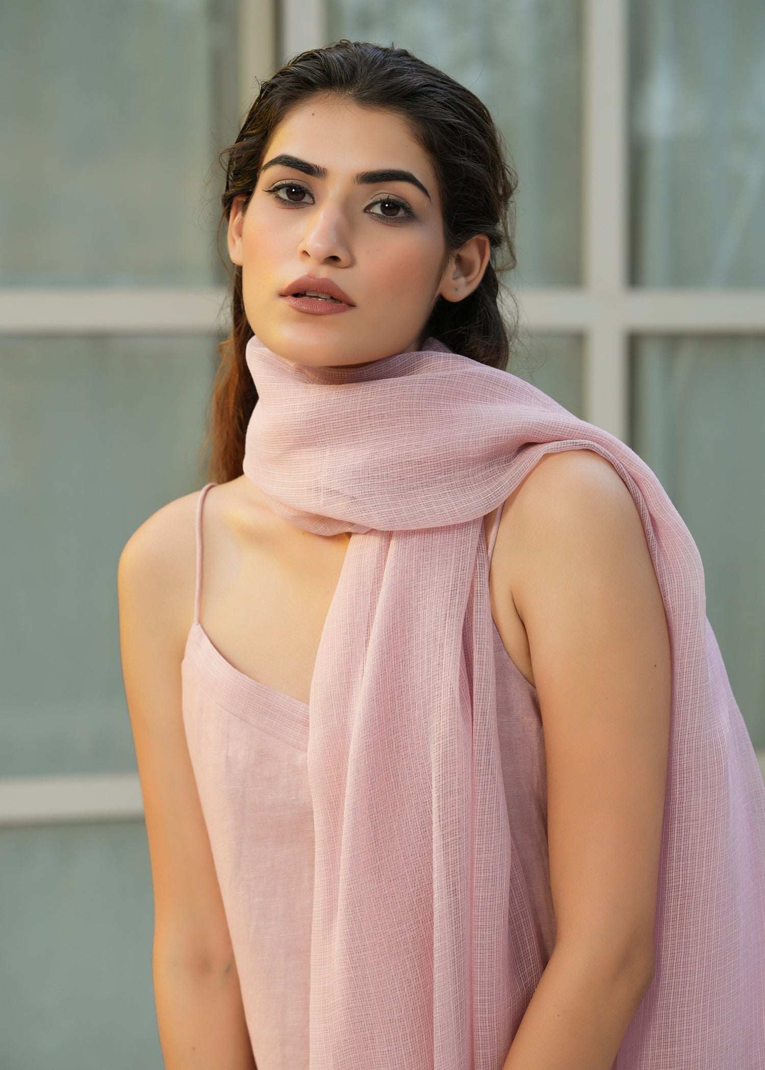 Arushi Chawla in Linen Spaghetti Suit Set - ILMA
