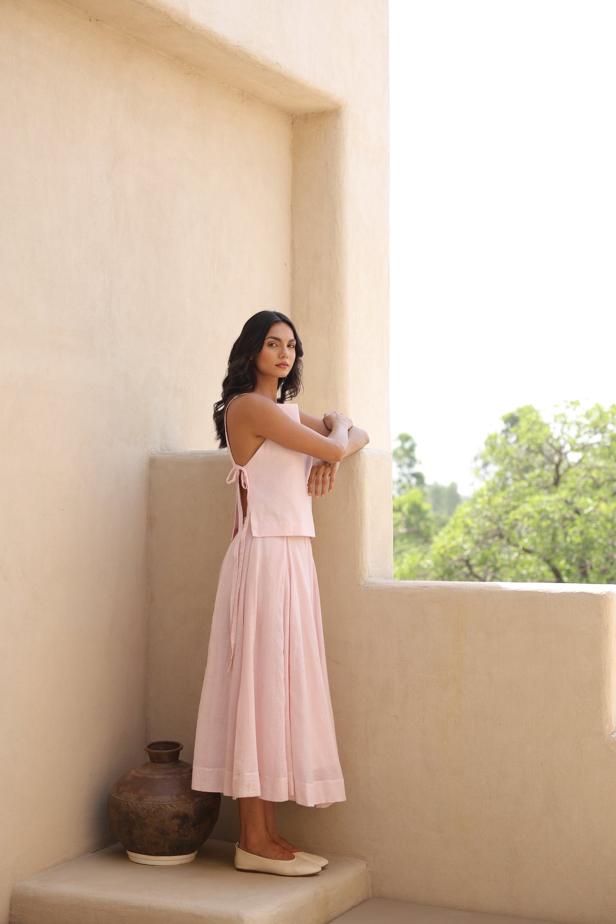 Bella Side Tie-Up Top with Skirt - ILMA
