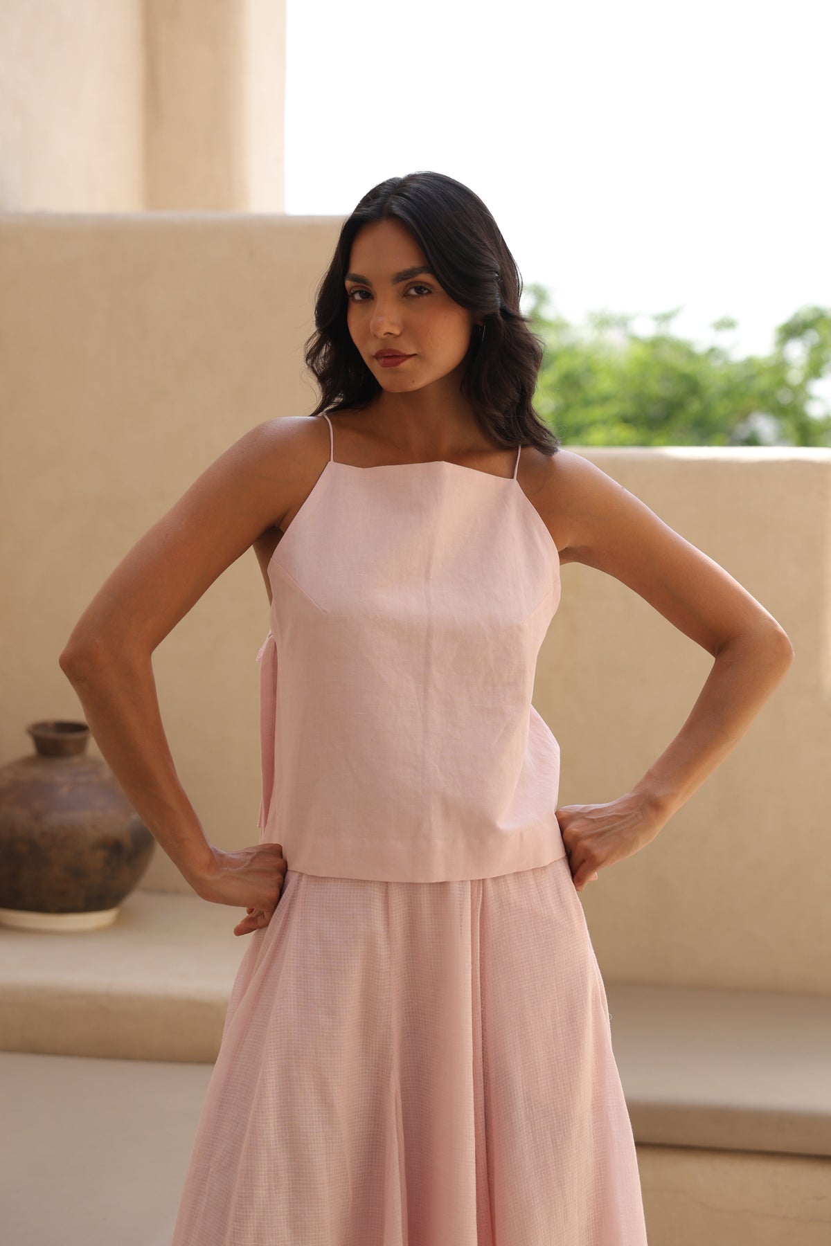 Bella Side Tie-Up Top with Skirt - ILMA