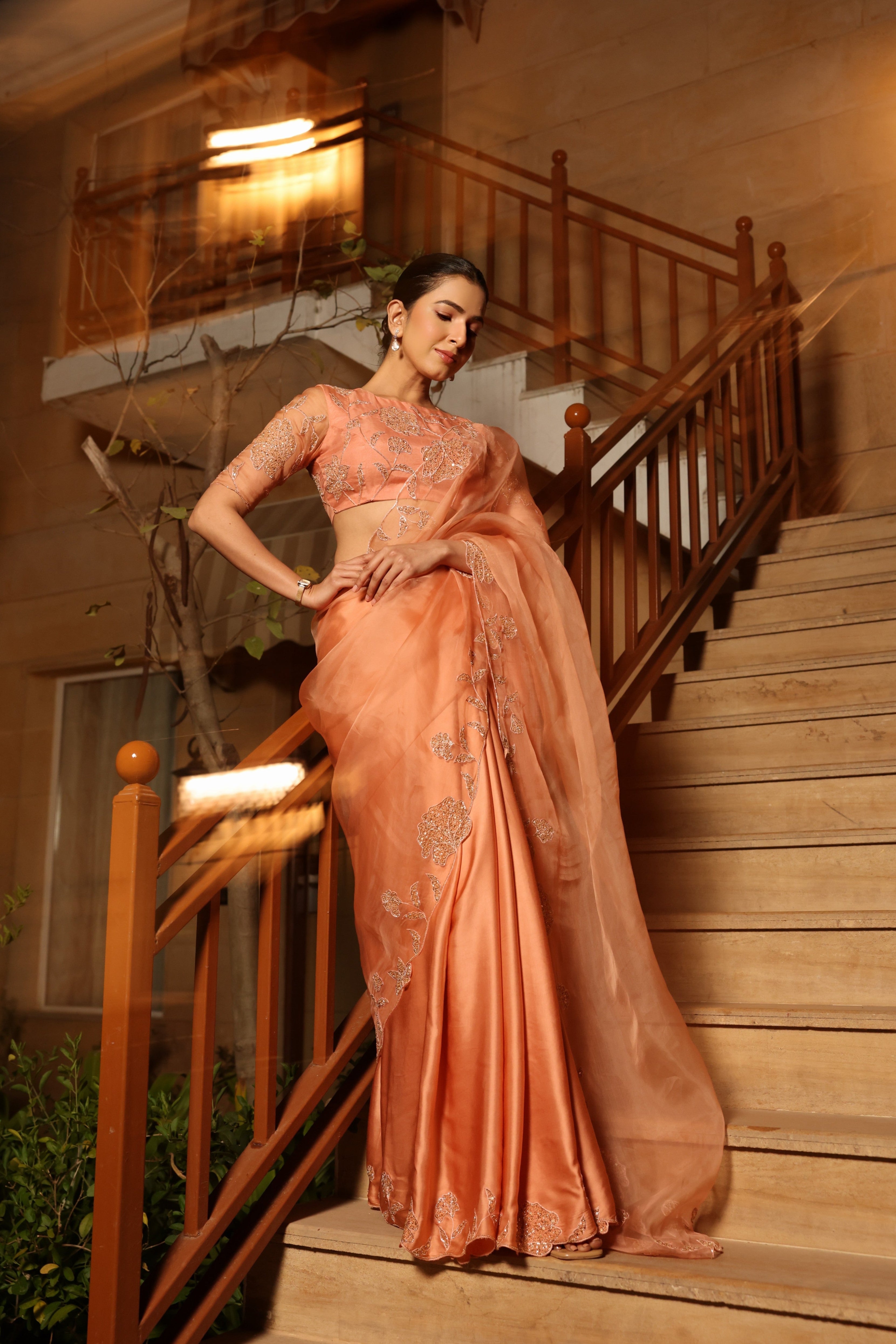 Bhavyata in ALAYA Saree with Hand Embellished Blouse - ILMA