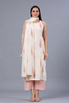 Chanderi Block Printed Sleeveless Suit Set - ILMA