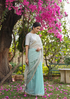 COSMOS Half & Half Striped Saree with Blouse - ILMA