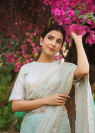 COSMOS Half & Half Striped Saree with Blouse - ILMA