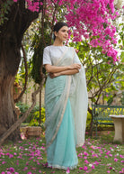 COSMOS Half & Half Striped Saree with Blouse - ILMA