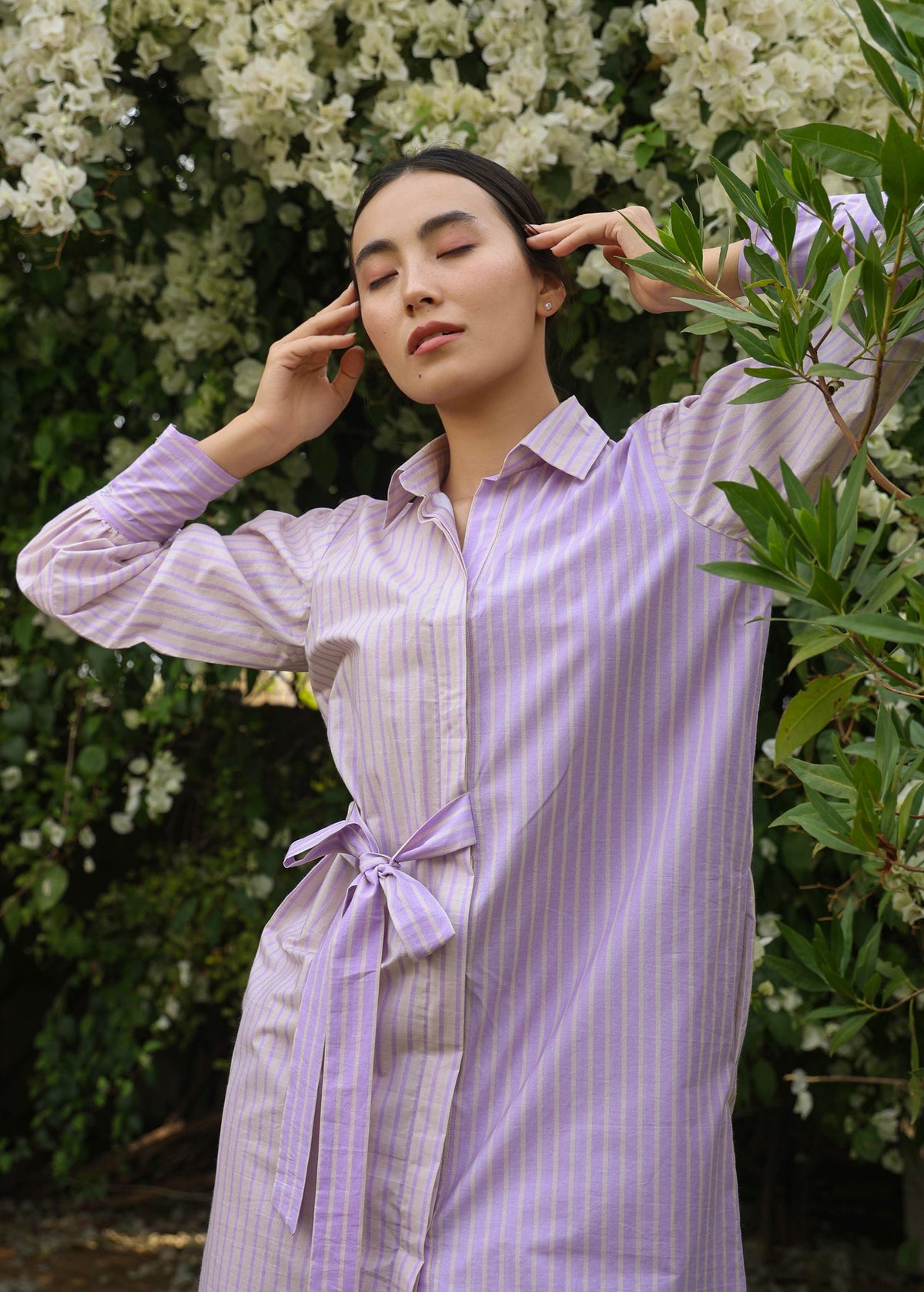 DAFFODIL Striped Co-ord Set with Side Tie-ups - ILMA