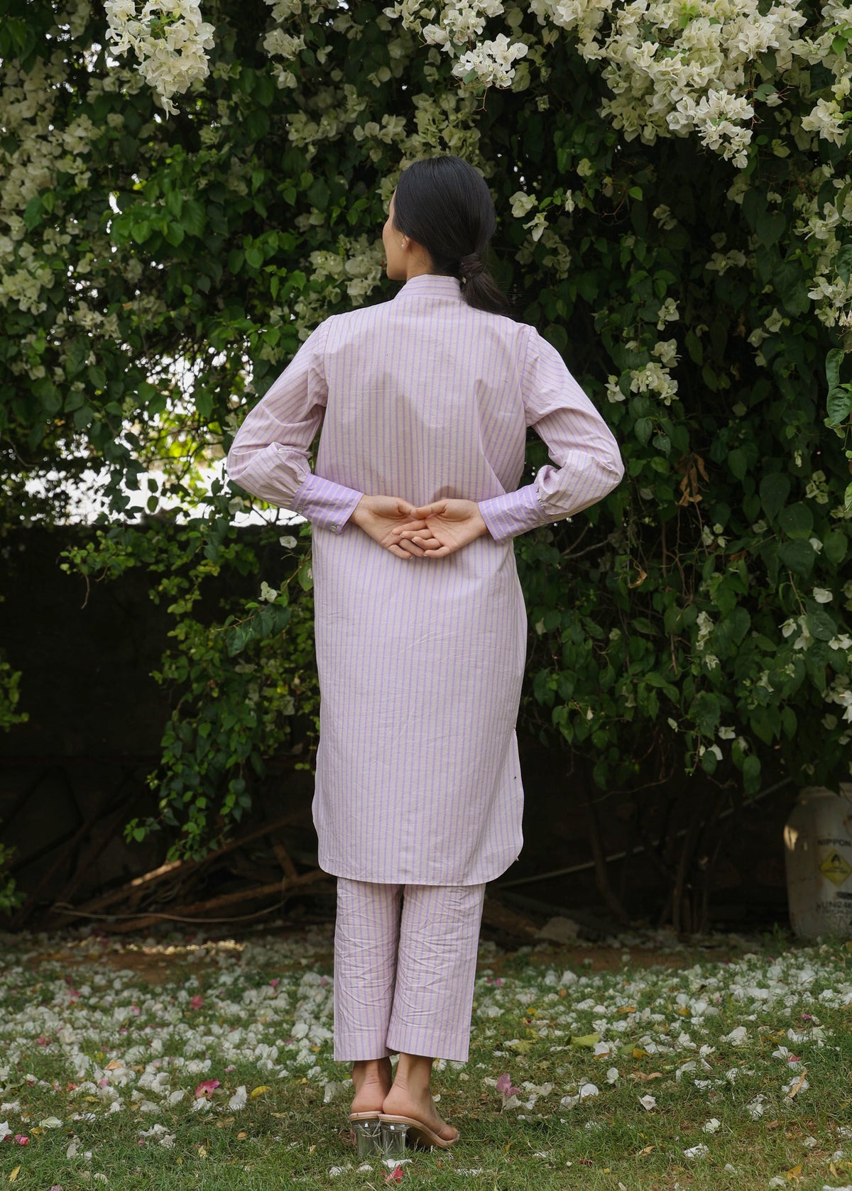 DAFFODIL Striped Co-ord Set with Side Tie-ups - ILMA
