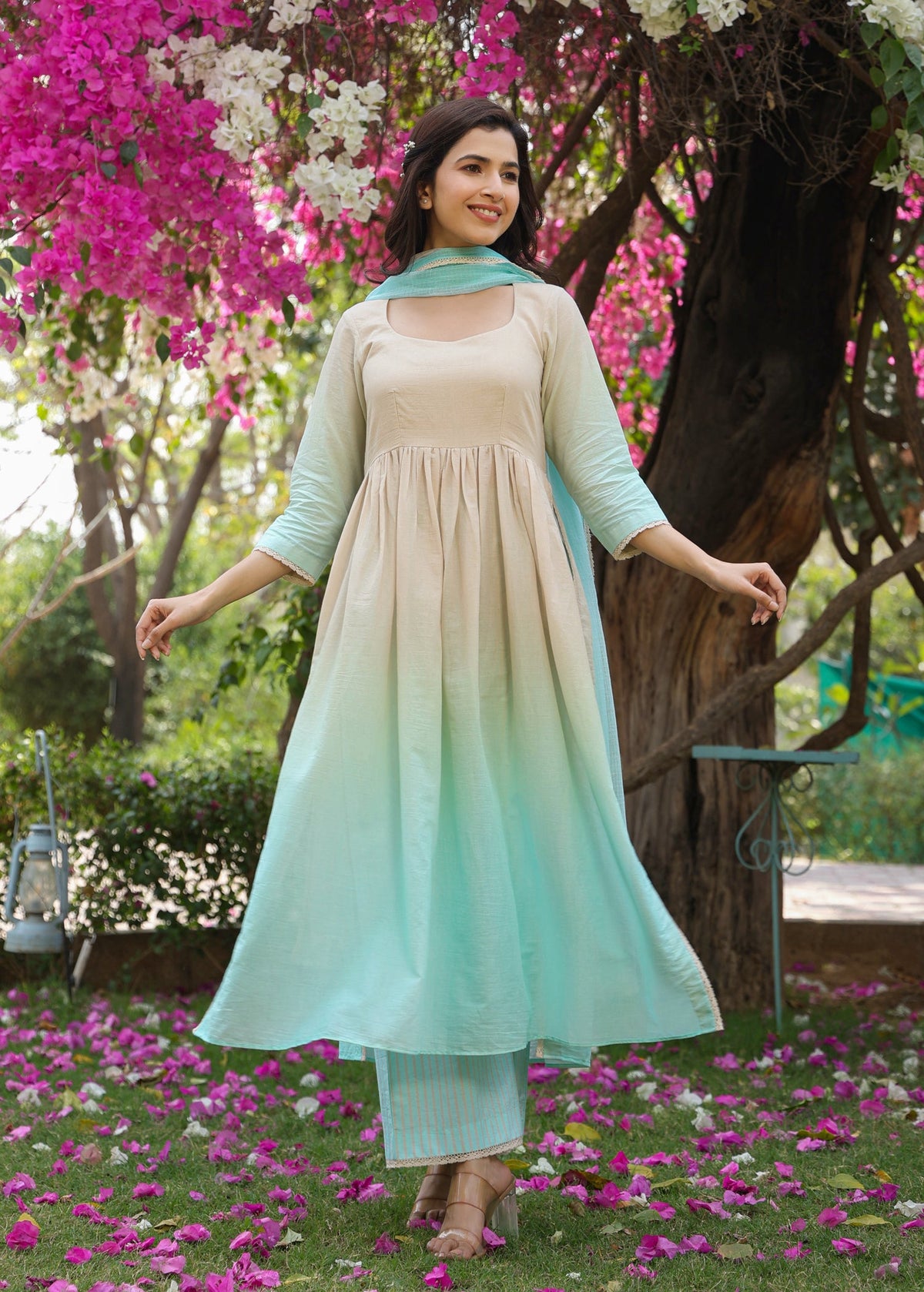 DAISY Ombre 3/4 Sleeves Suit Set - ILMA