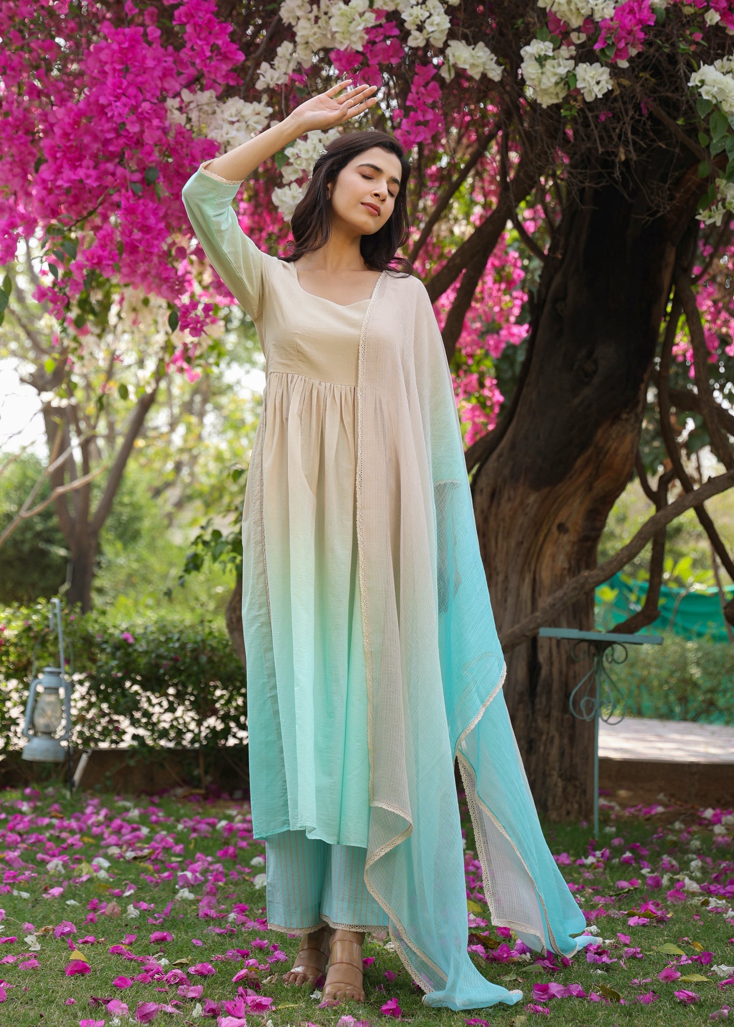 DAISY Ombre 3/4 Sleeves Suit Set - ILMA