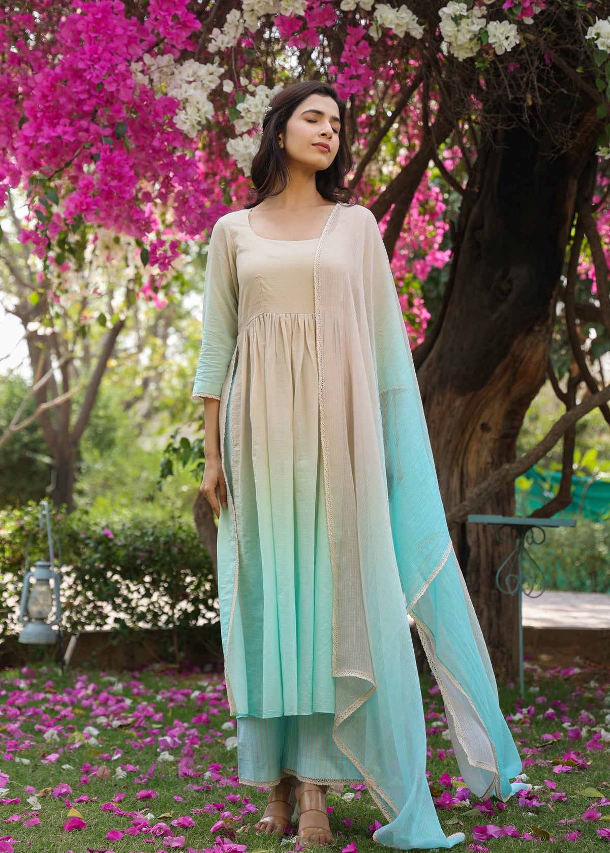DAISY Ombre 3/4 Sleeves Suit Set - ILMA
