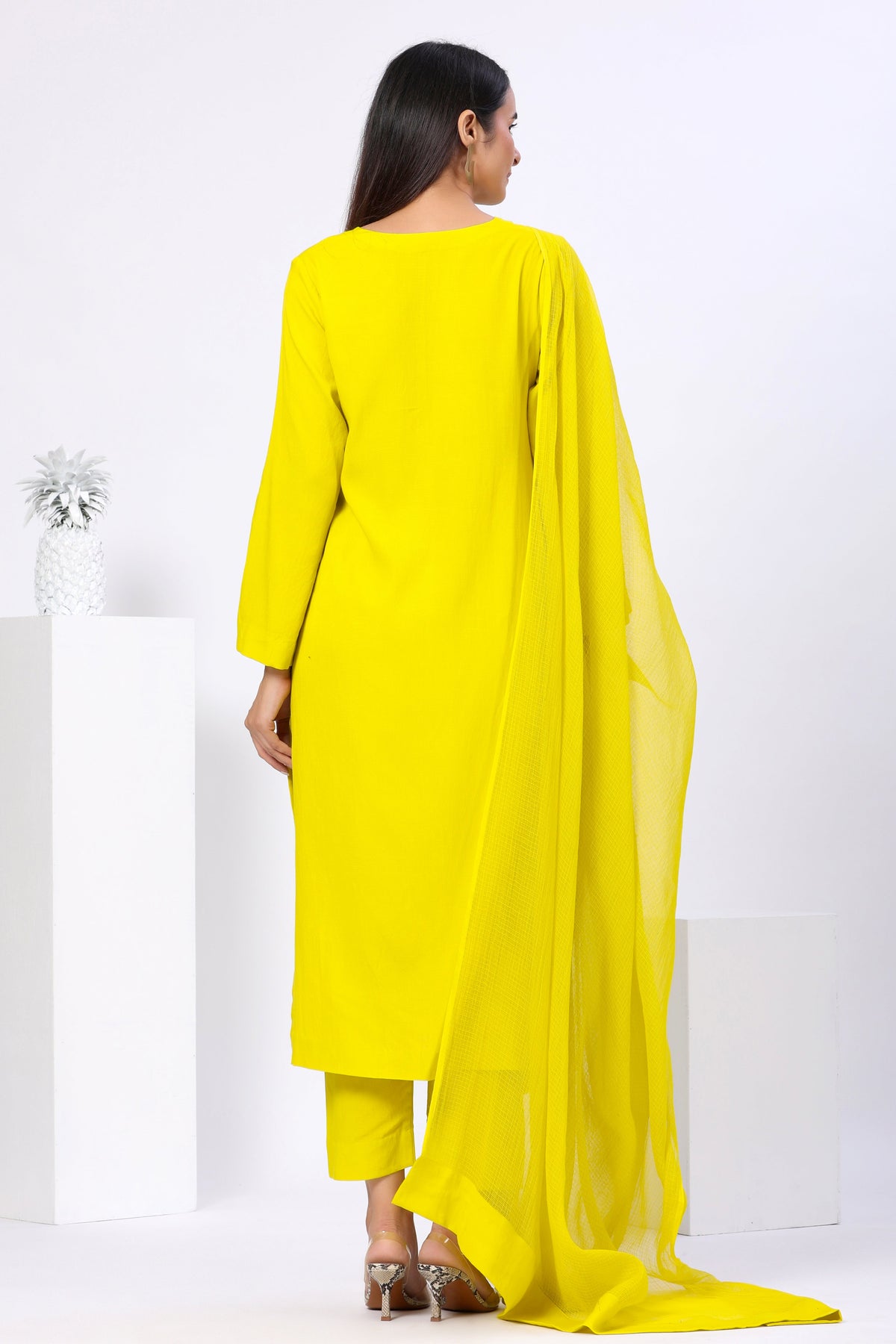 Diksha Rawat in Full Sleeves Straight Cut Suit Set - ILMA