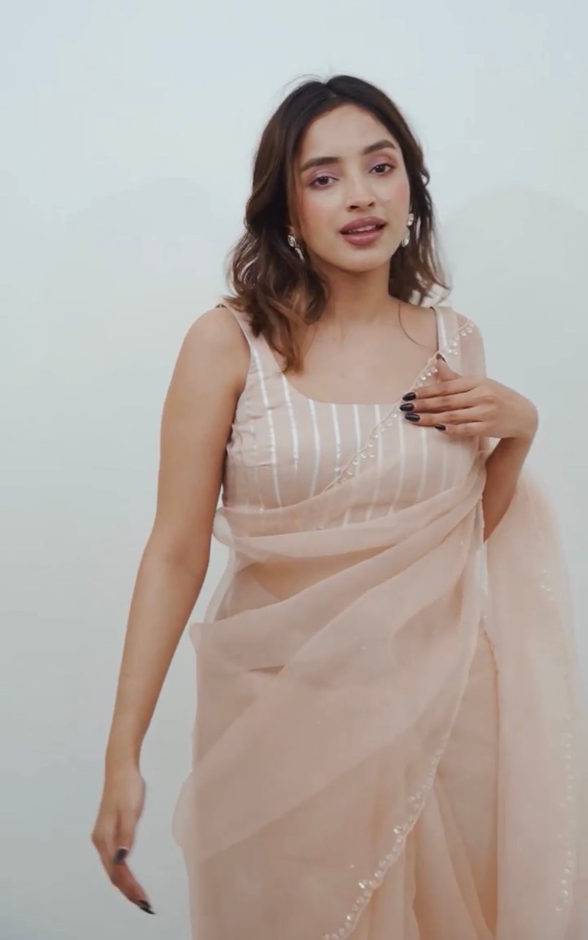Diksha Rawat in Sequin Border Saree - ILMA