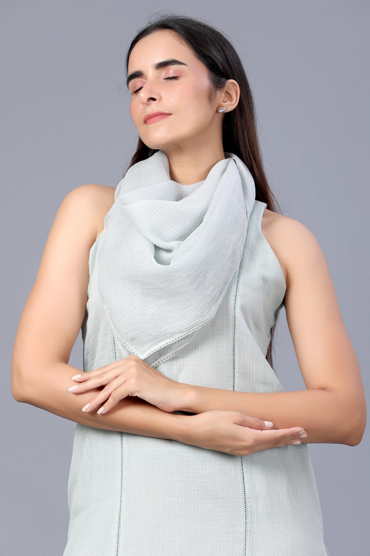 Doriya Straight Kurta Set with Scarf - ILMA