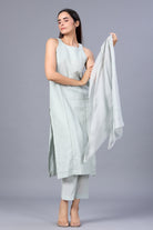 Doriya Straight Kurta Set with Scarf - ILMA