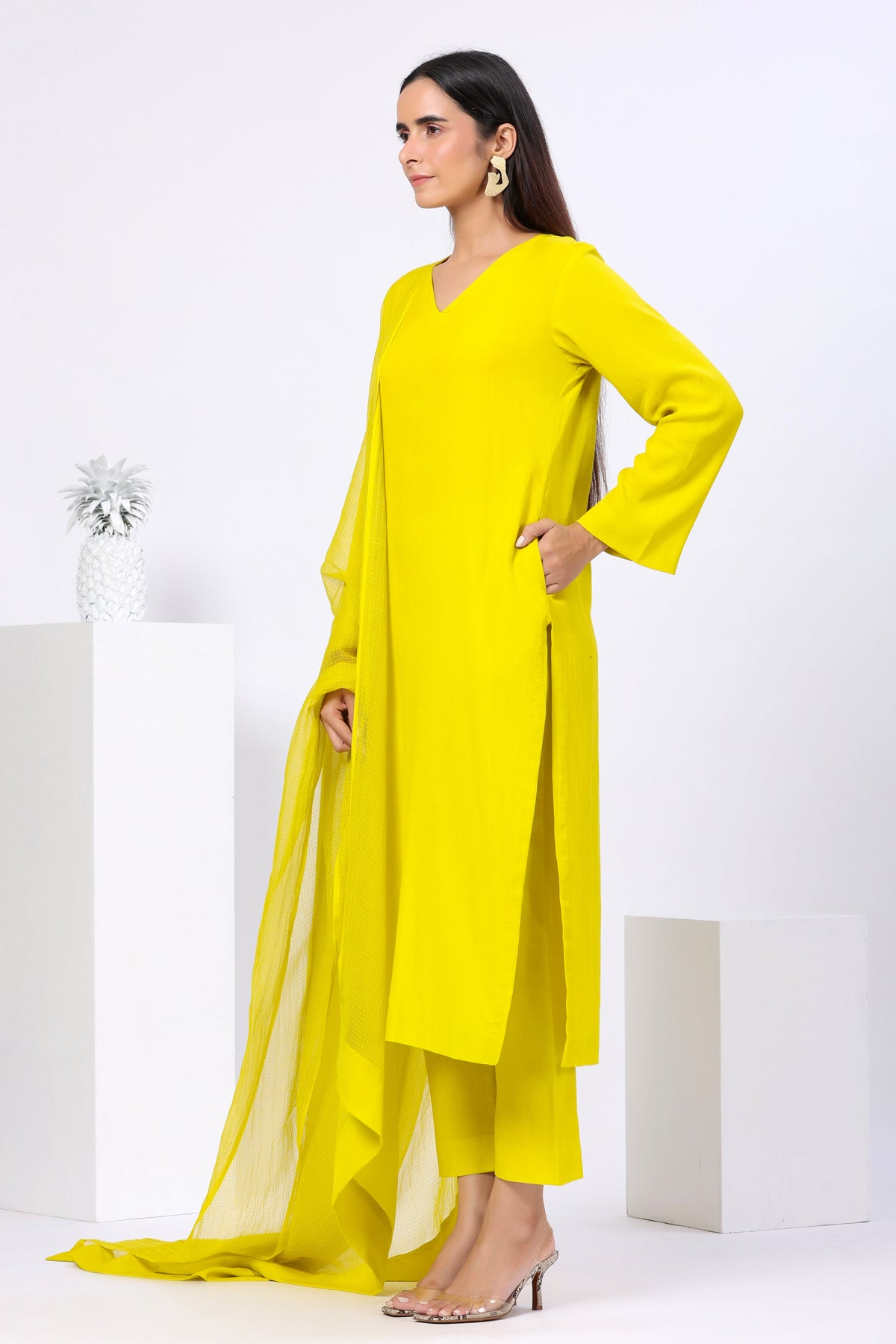 Full Sleeves Straight Cut Suit Set - ILMA