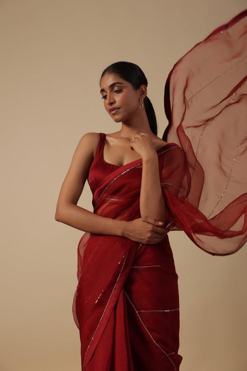 Gauri Saree with Hand Embellished Blouse - ILMA