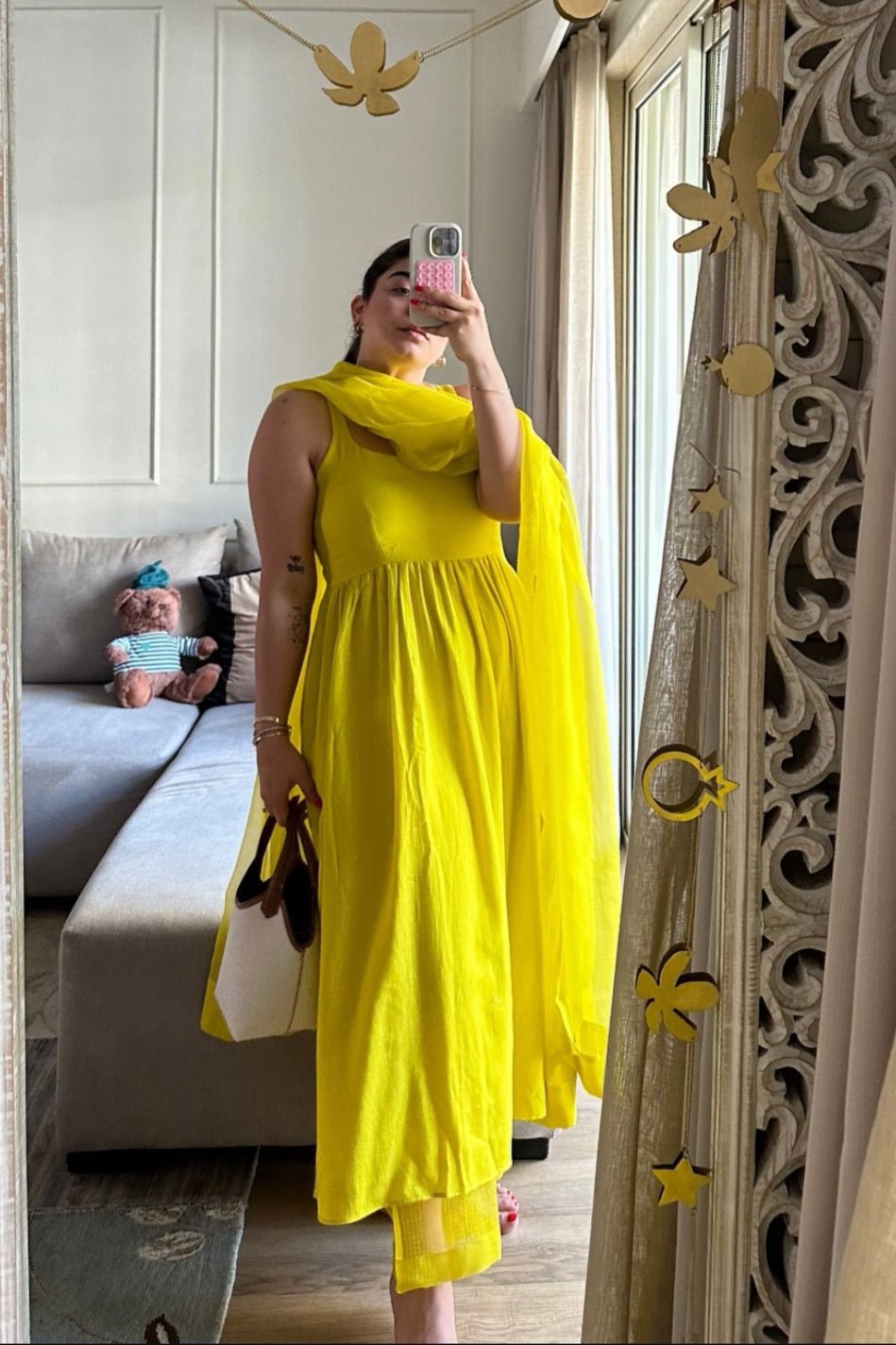 Gurleen Gambhir in Sleeveless Suit Set with Doriya Dupatta - ILMA