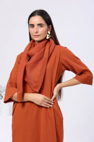 Half Sleeves Loose Kurta Set with Stole - ILMA