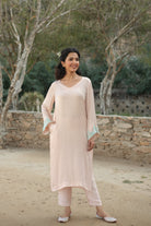 Hazelnut Suit Set with Hand Embellished Sleeves - ILMA