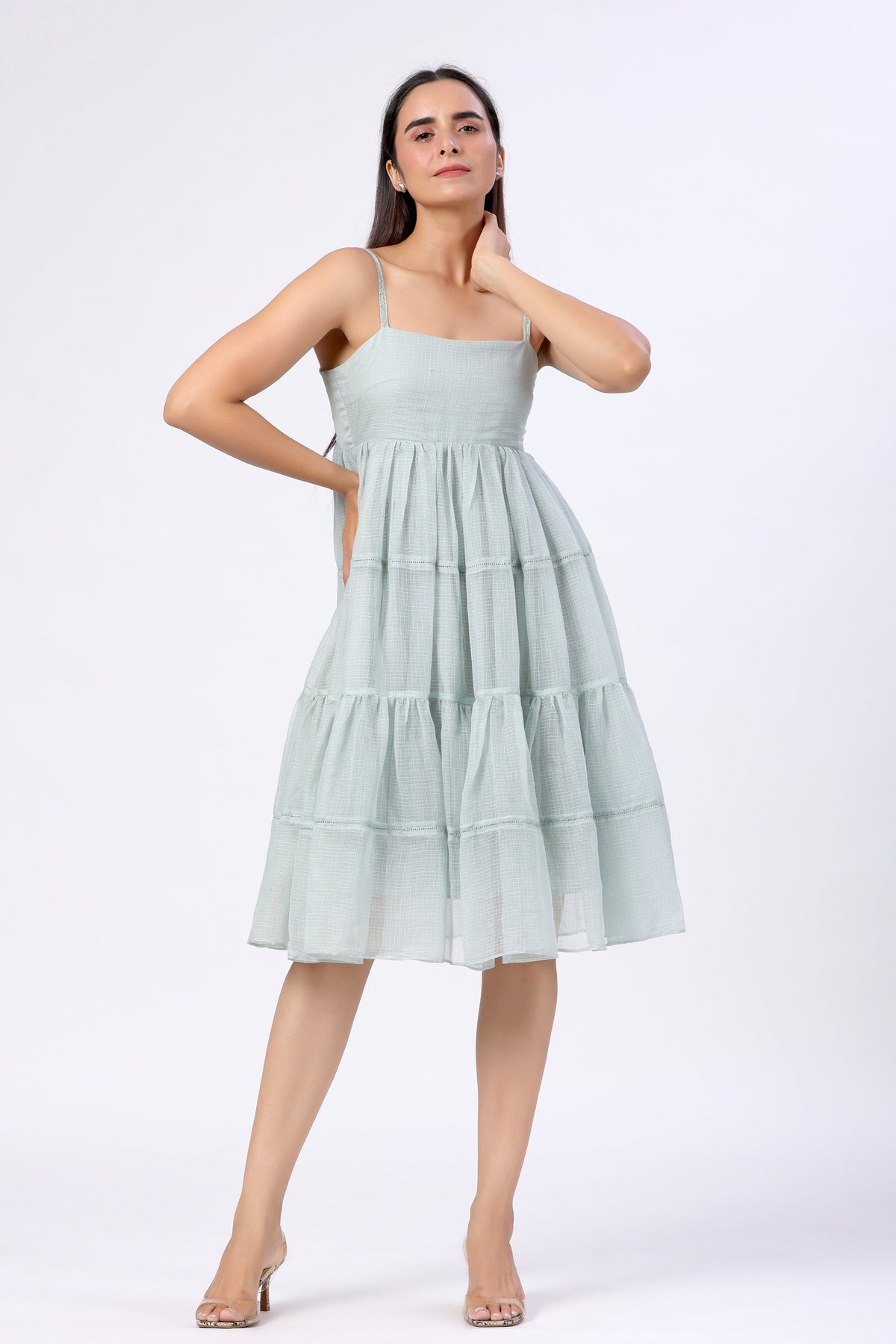 Horizontal Panelled Doriya Dress - ILMA