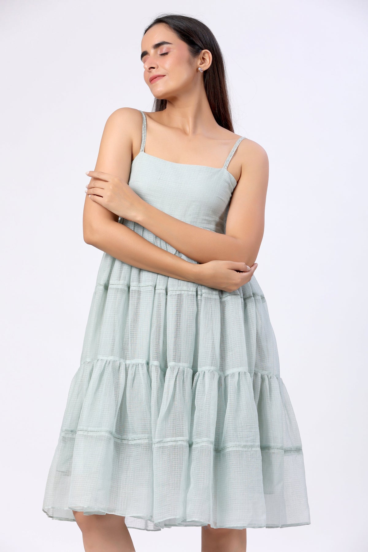 Horizontal Panelled Doriya Dress - ILMA
