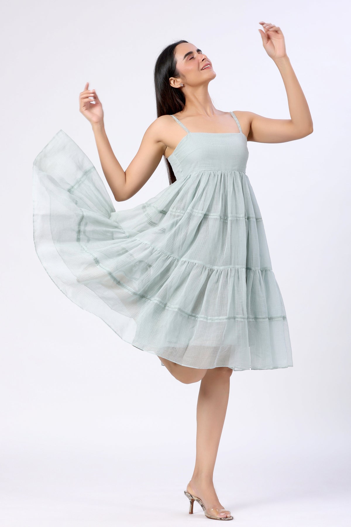 Horizontal Panelled Doriya Dress - ILMA
