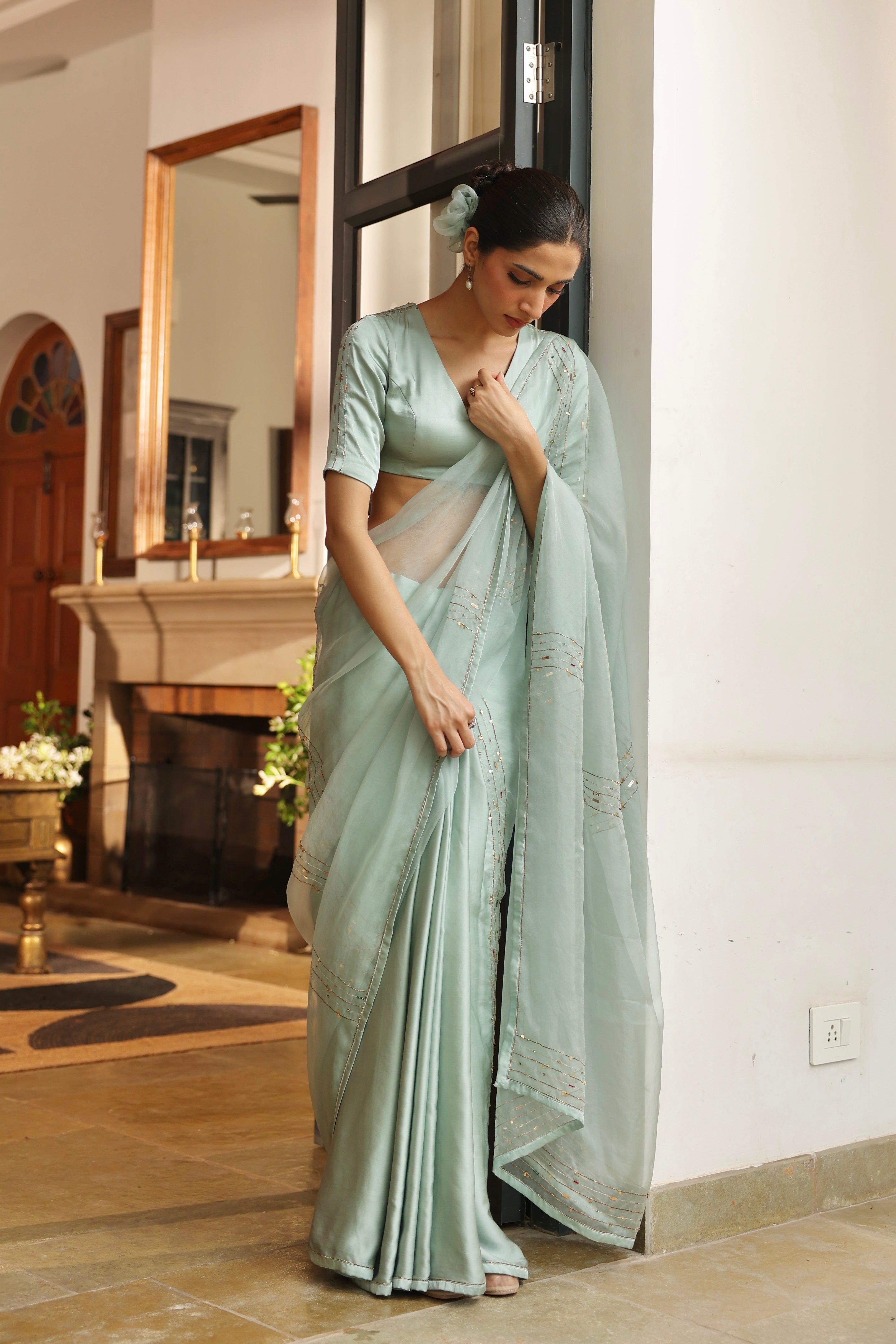Ishani Saree with Hand Embellished Blouse - ILMA