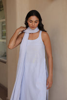 Jane Linen Sleeveless Suit with Dupatta - ILMA