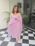 Kritika Kamra in Baby Pink Mulmul Suit Set - ILMA