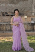 Leaf Motif Saree with Scalloped Border - ILMA
