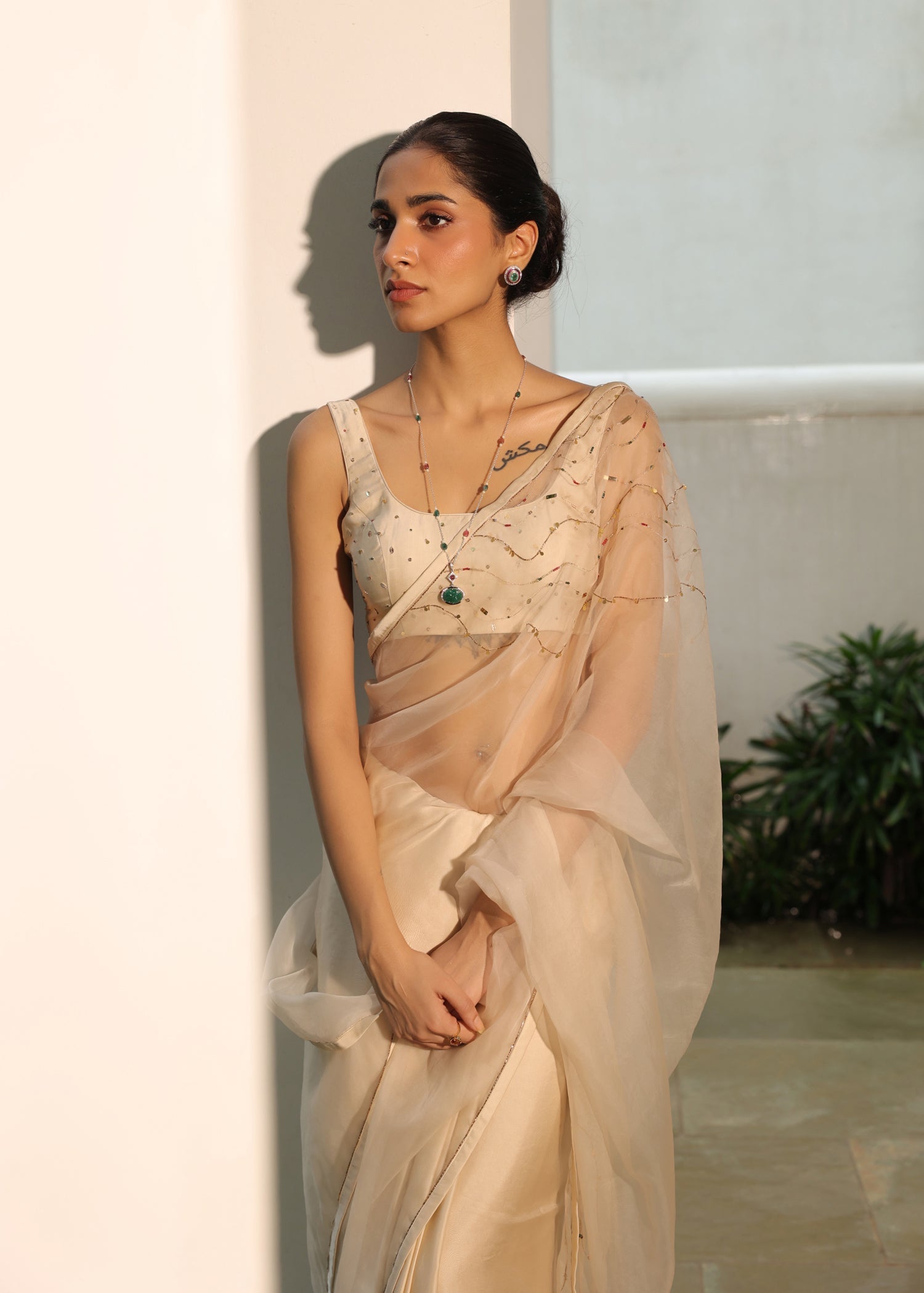 Lekha Saree with with Hand Embellished Blouse - ILMA