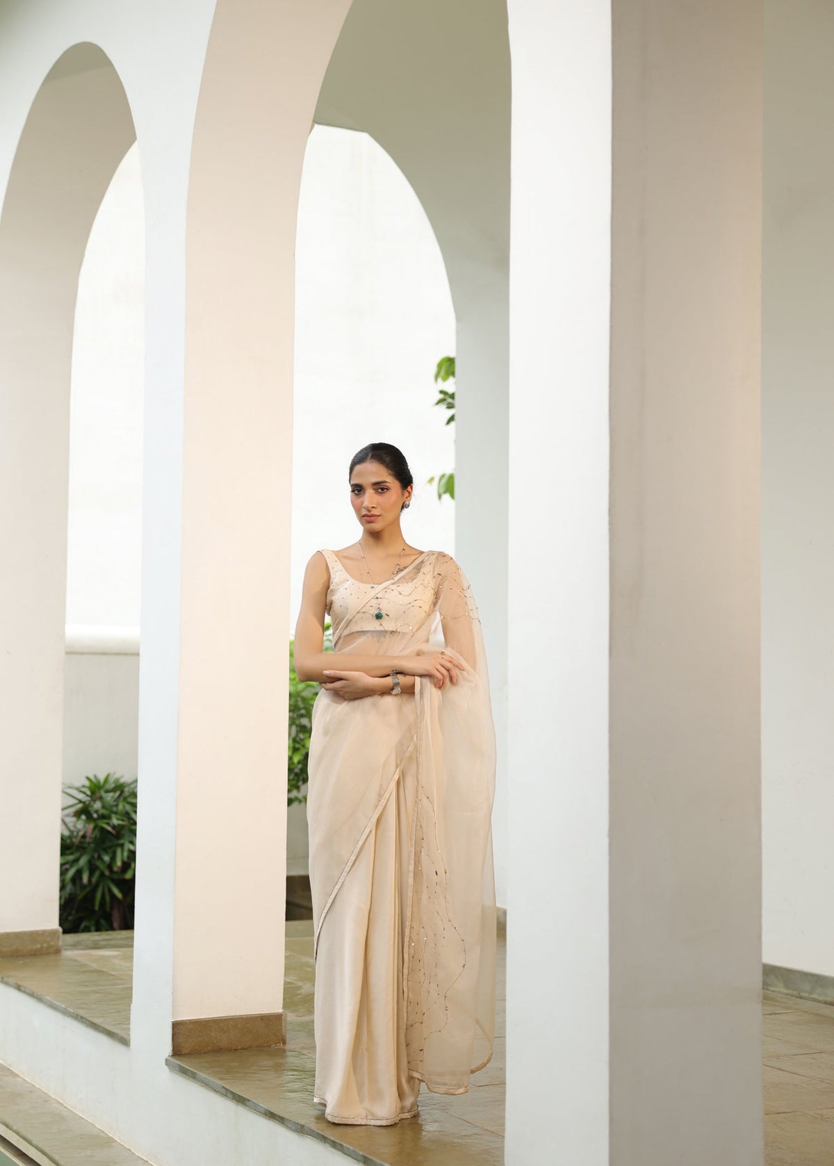 Lekha Saree with with Hand Embellished Blouse - ILMA